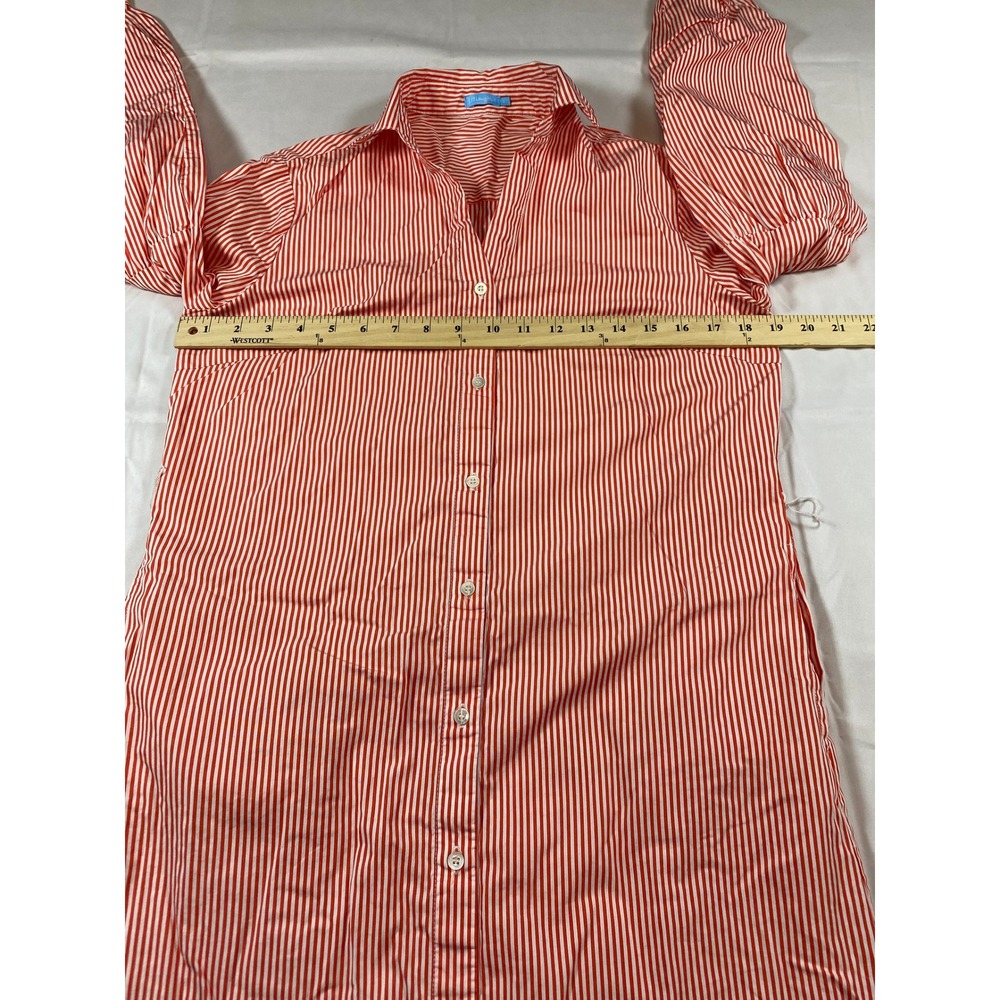 J.McLaughlin Womens Red White Striped Button Front Midi Shirt Dress Small - Picture 7 of 12